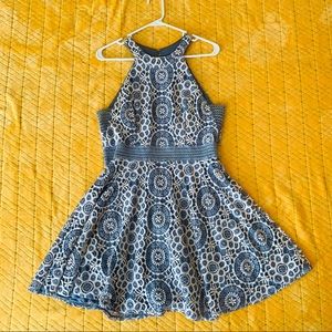 Super cute blue and off white dress. Worn ONCE!